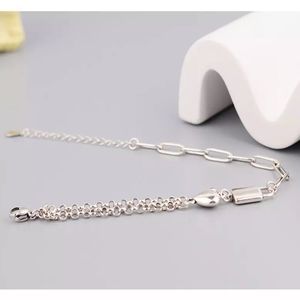 NEW 925 Sterling Silver Plated Heart and Lock Bracelet